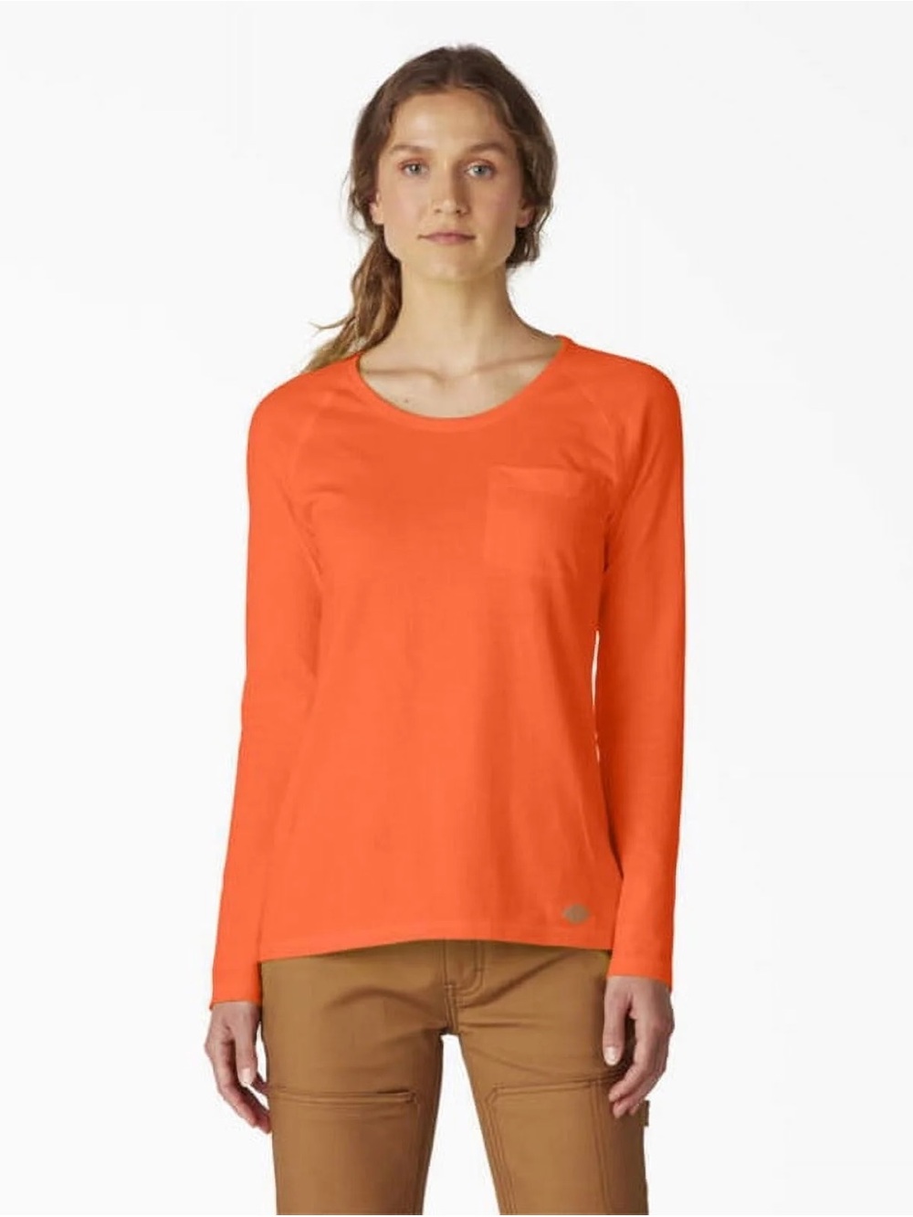dickies temp-iq womens orange long sleeve shirt sz S nwt